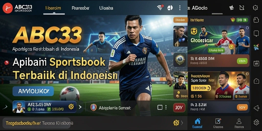 Tampilan menarik dari aplikasi ABC33 dengan fitur taruhan olahraga.
