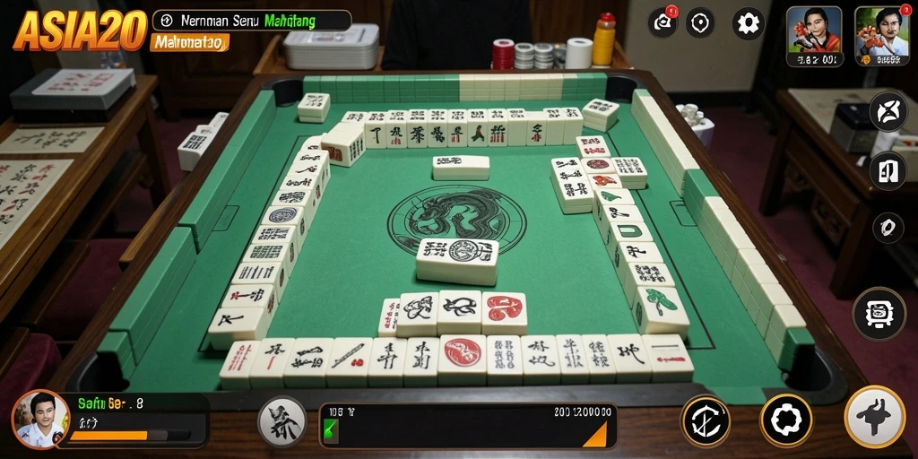 Tampilan gameplay Mahjong seru di ASIA200 dengan grafis yang menarik.