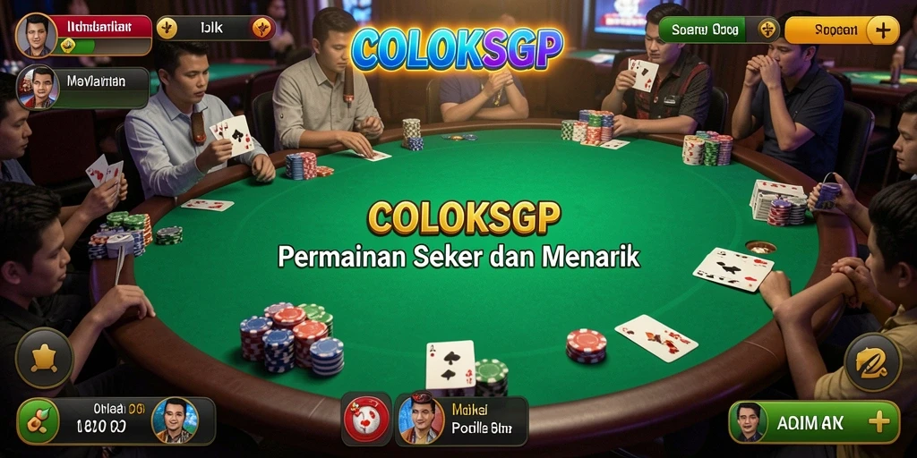 Tampilan gameplay poker yang menarik dan interaktif.