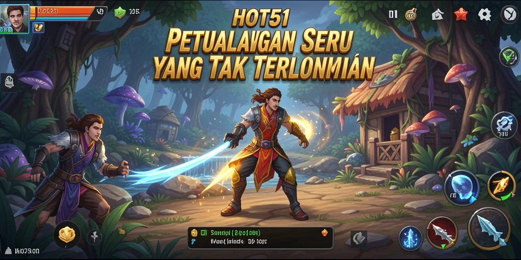 Tampilan gameplay HOT51 yang penuh warna dan aksi seru.