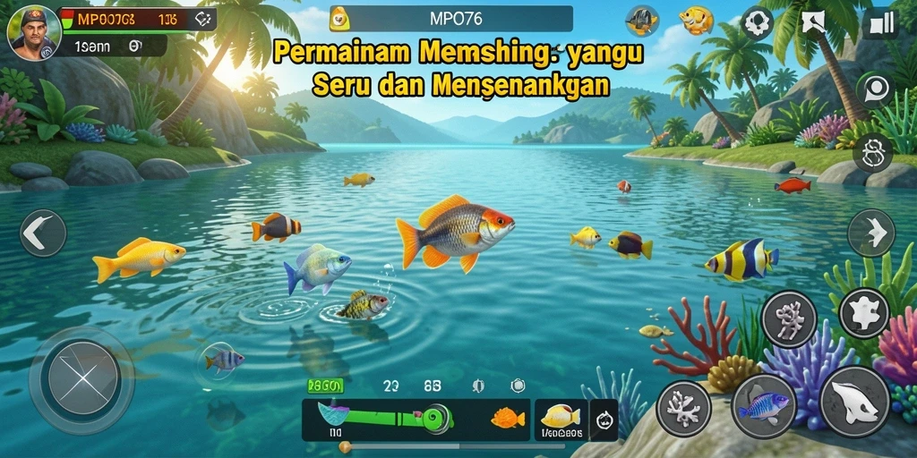 Tampilan gameplay MPO76 yang menarik dan seru saat memancing.