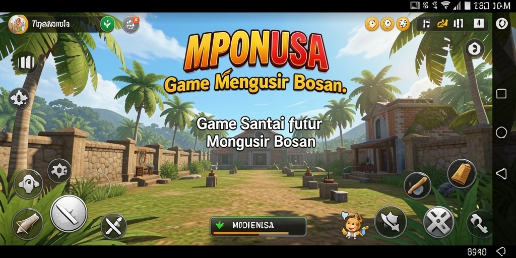 Screenshot utama MPONUSA menampilkan gameplay yang sederhana dan ceria.