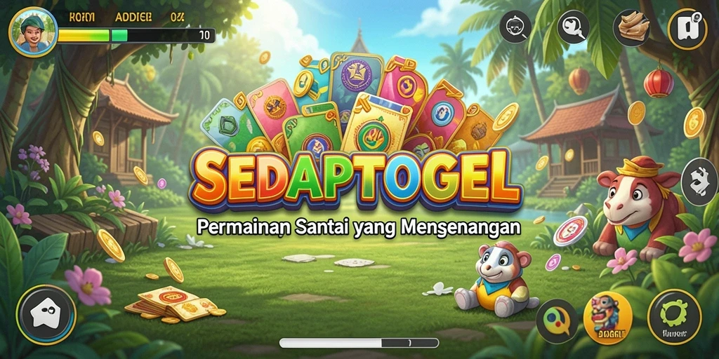 Screenshot gameplay SEDAPTOGEL yang ceria dan interaktif.