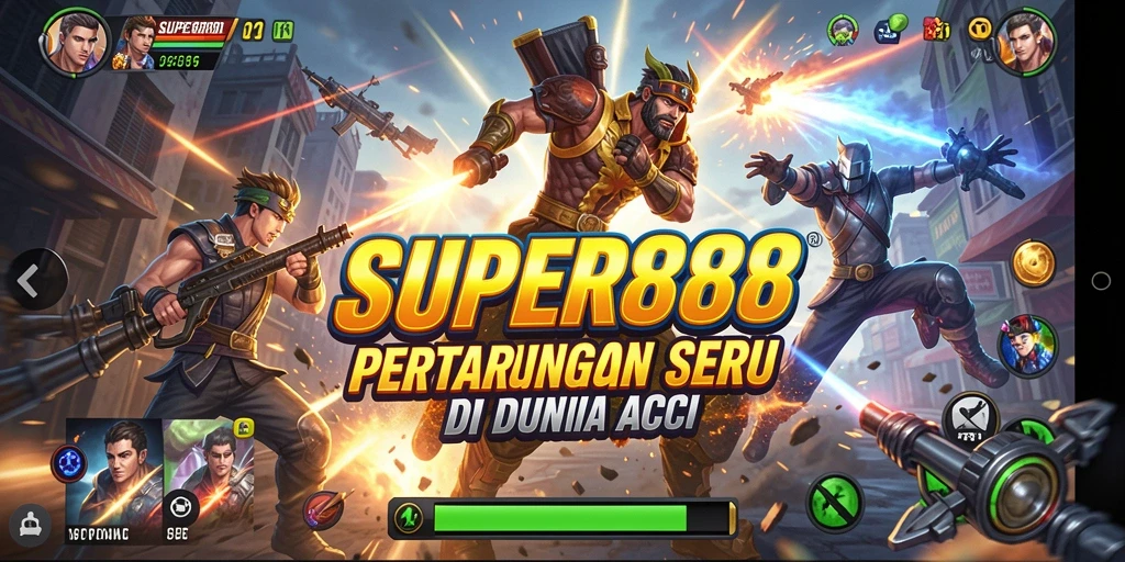 Tampilan gameplay SUPER88 yang menegangkan dan penuh aksi.